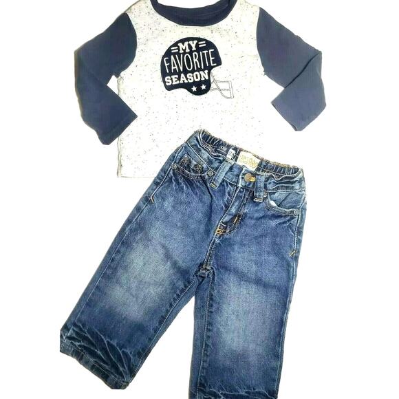 Starting Out Children's Place Baby Boys Jeans Outfit Pants Set 12M Longsleeve - Picture 1 of 8